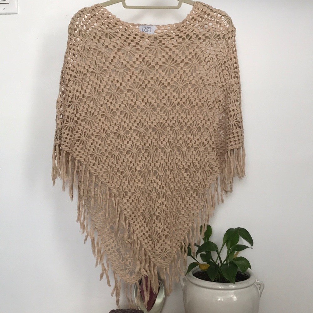 Ann Taylor Fringed Poncho